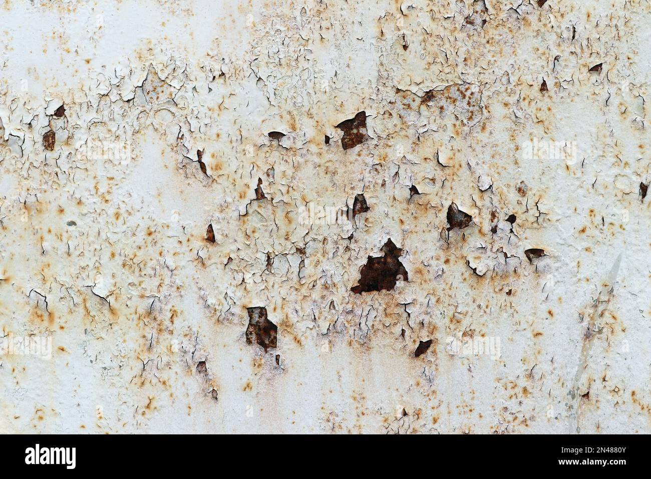 Detail of the flaking paint from the metal surface Stock Photo