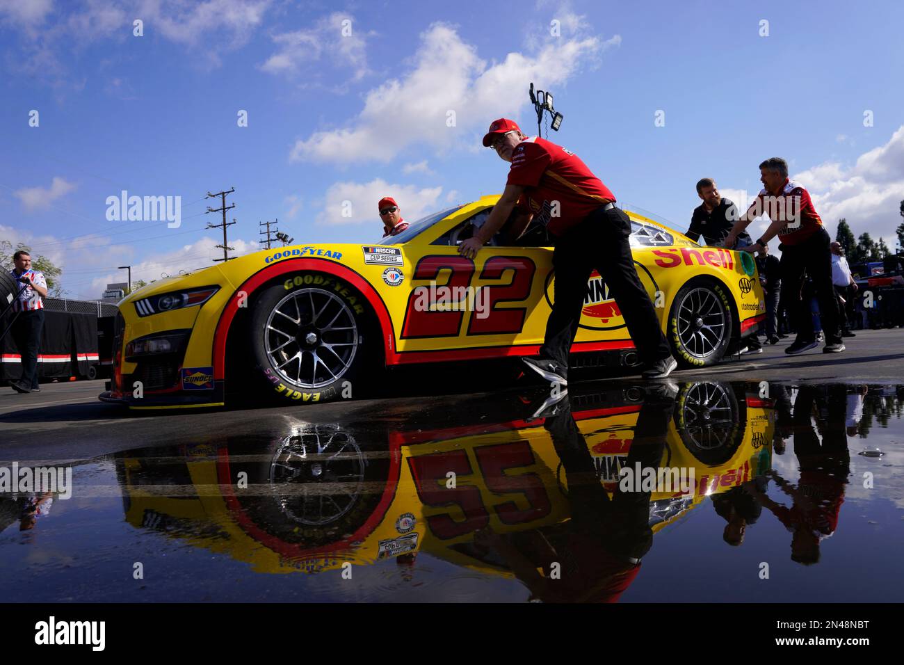 Joey Logano races for the Busch Light Clash at The Coliseum at Los