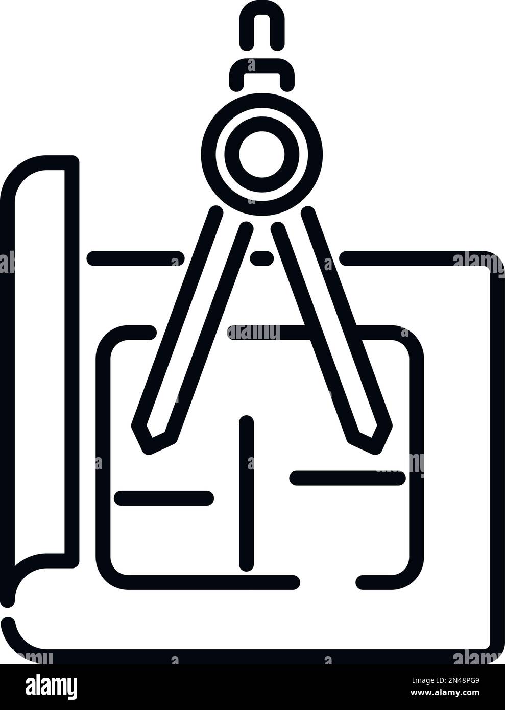 Apartment plan icon outline vector. Paper manual. Project help Stock ...