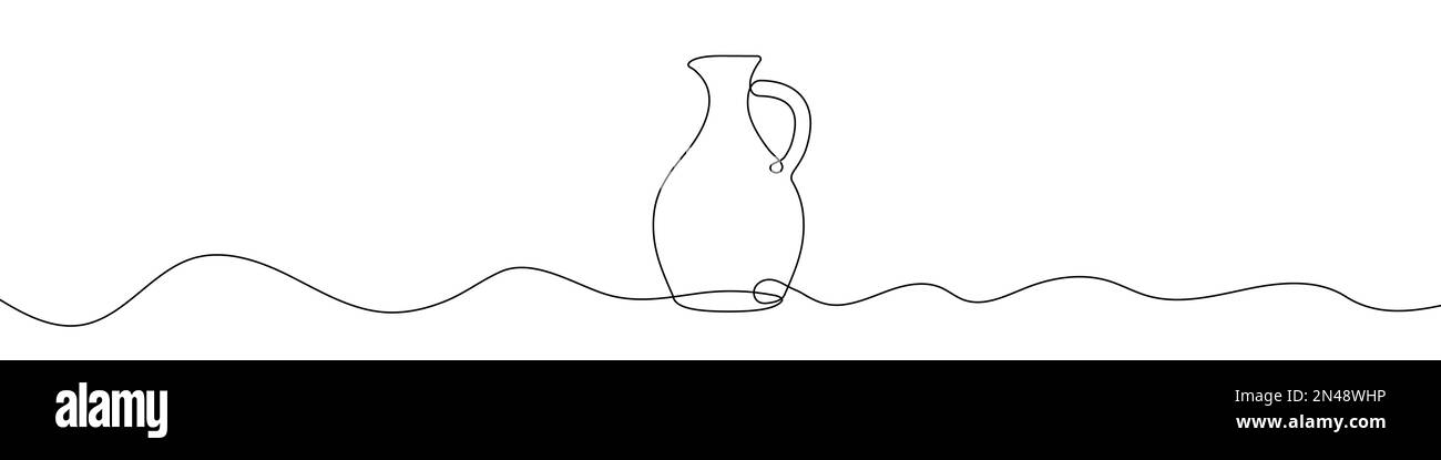 Continuous line drawing of water jug. Line art of jug. One line drawing  background. Vector illustration Stock Vector Image & Art - Alamy