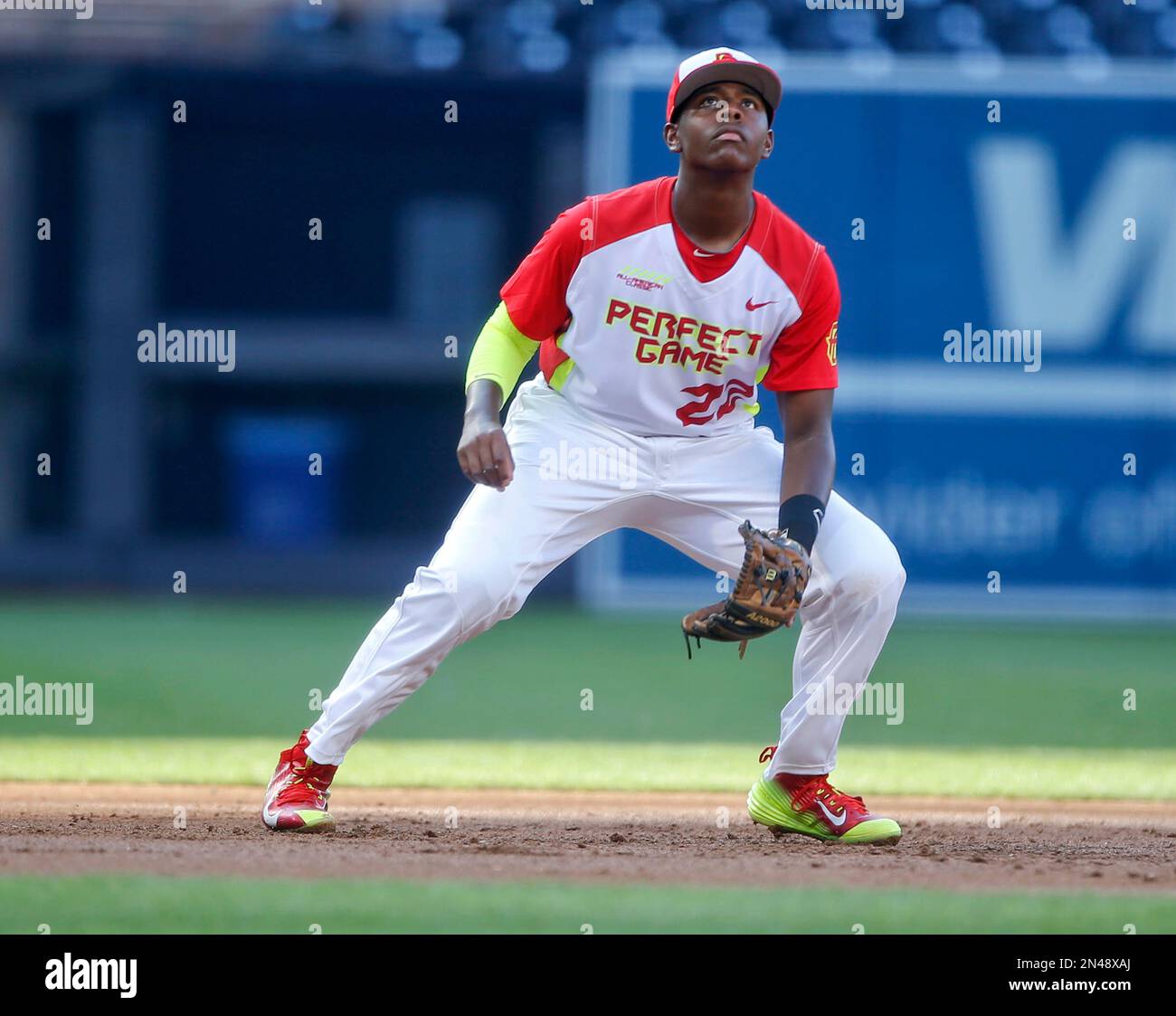 KeBryan Hayes, of Concordia Lutheran High School, Tomball, Texas, during a high  school all-star baseball game Sunday, Aug. 10, 2014, in San Diego. (AP  Photo/Lenny Ignelzi Stock Photo - Alamy