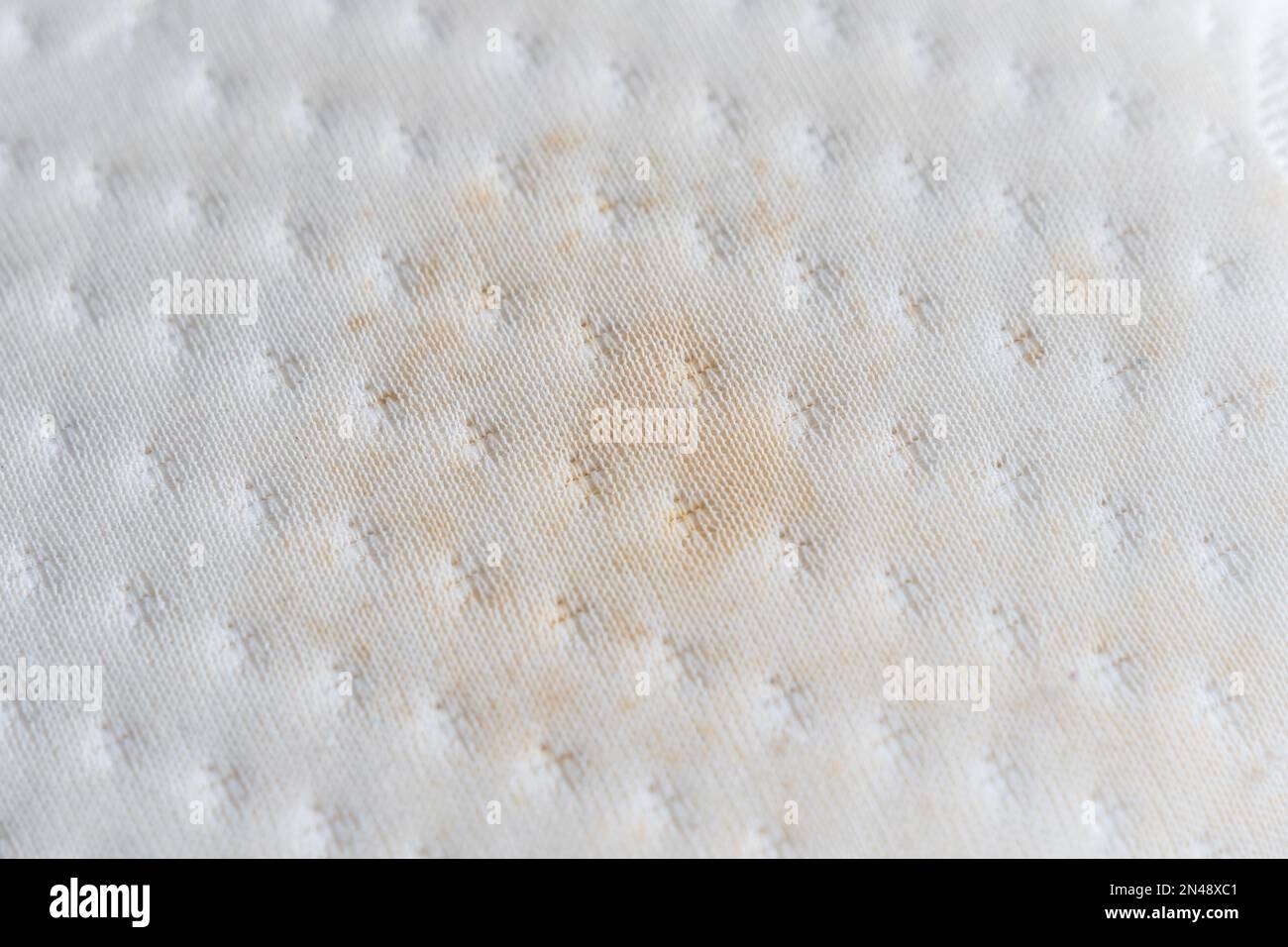 Close-up view of the dirt stains on the pillow Stock Photo