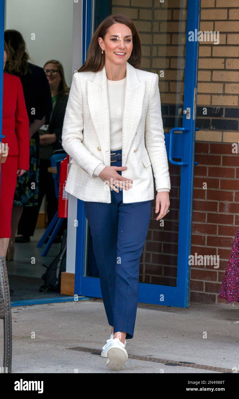 The Princess of Wales, during a visit to Landau Forte College, in Derby ...