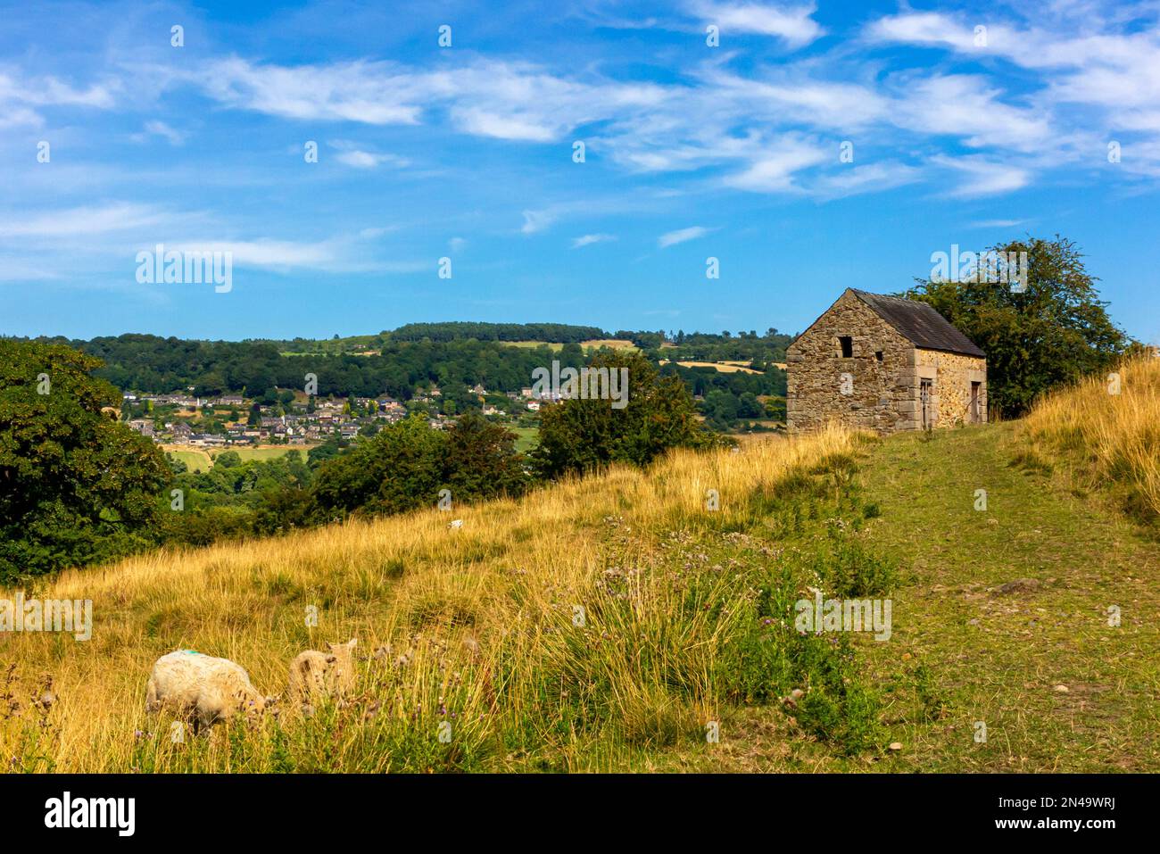 Old stone barn in a field near Oaker in the Derbyshire Dales area of