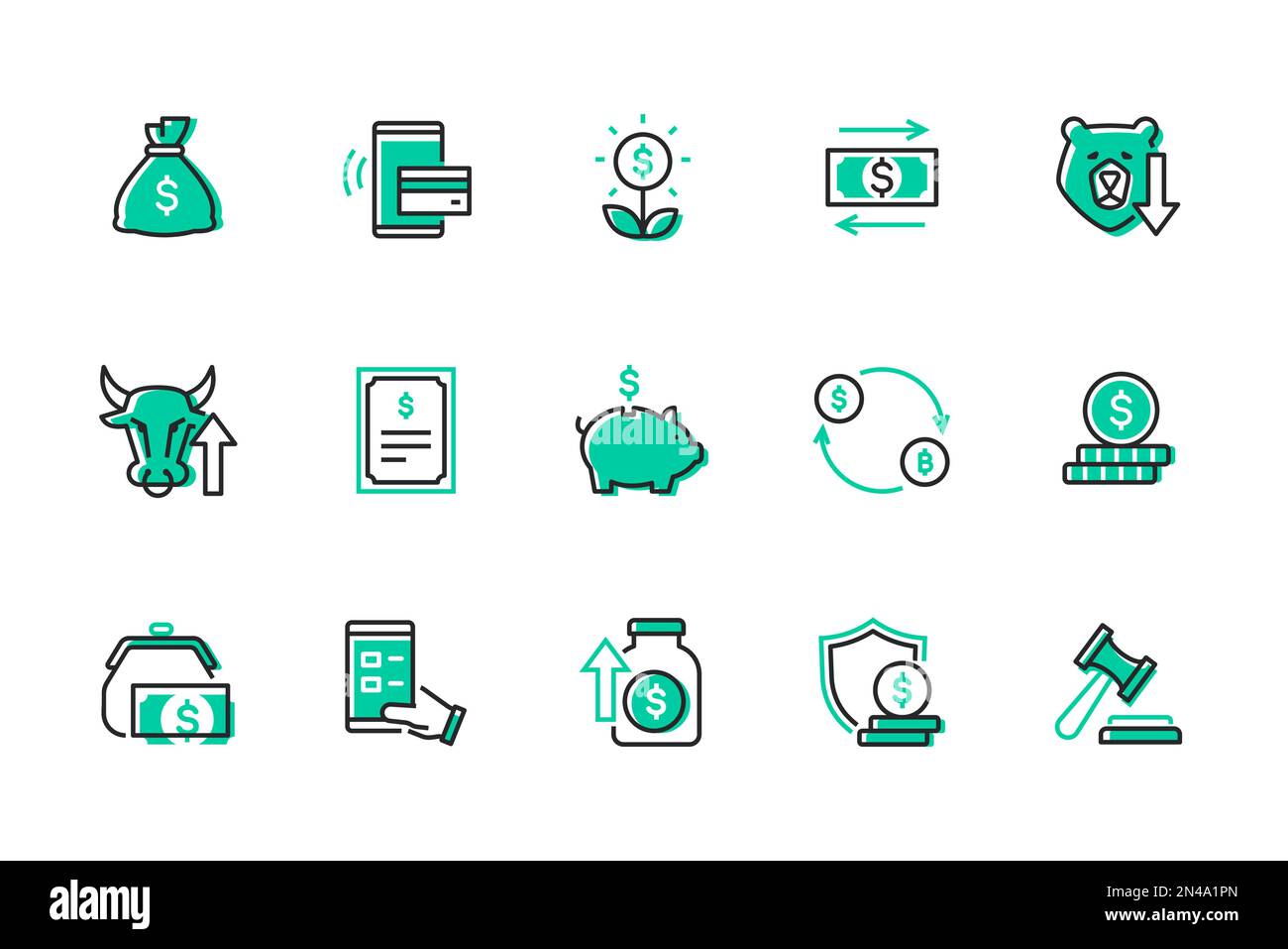 Business and finance - modern line design style icons set Stock Vector ...