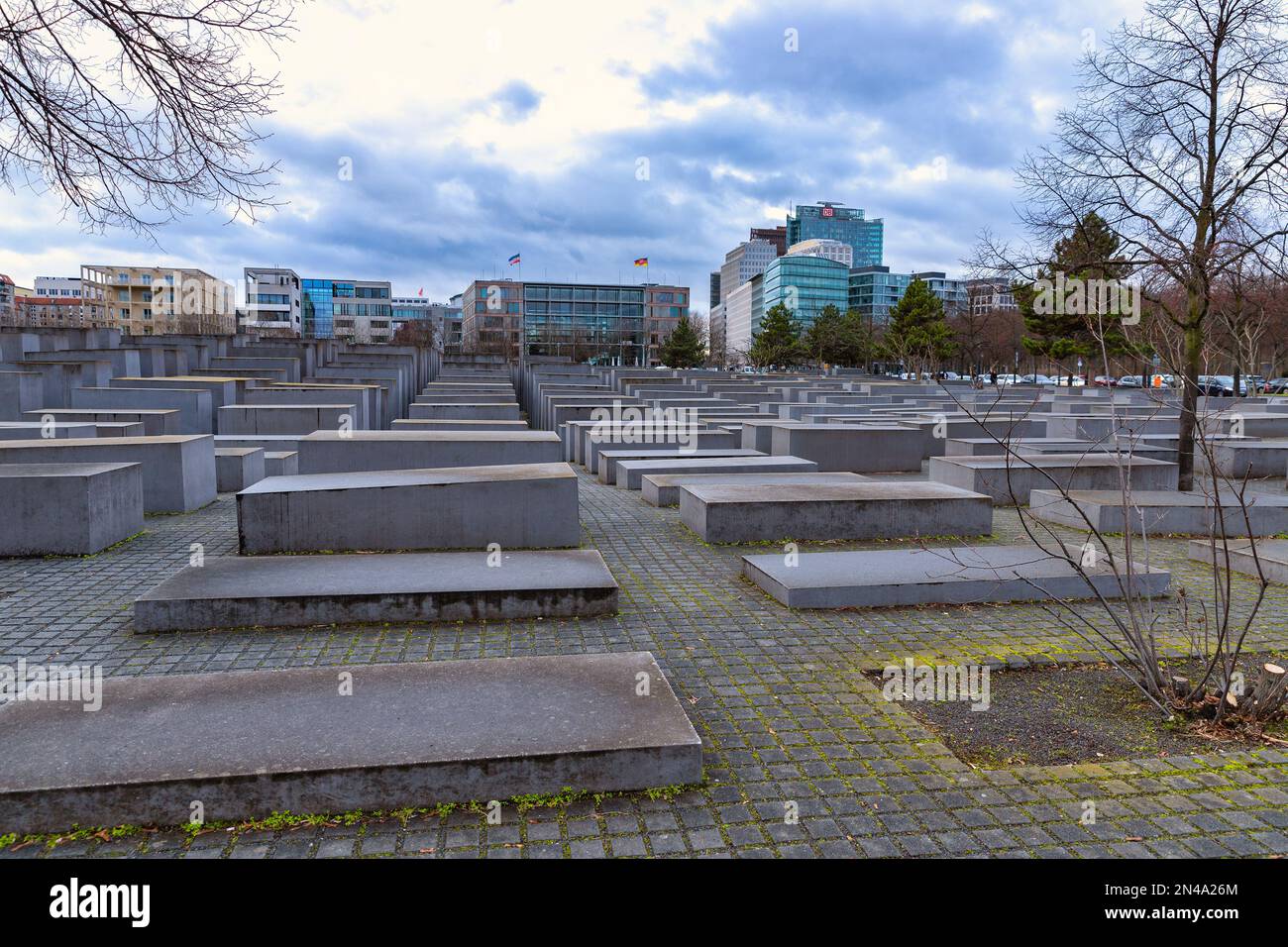 Holocaust Memorial in Berlin, Germany. Stock Photo