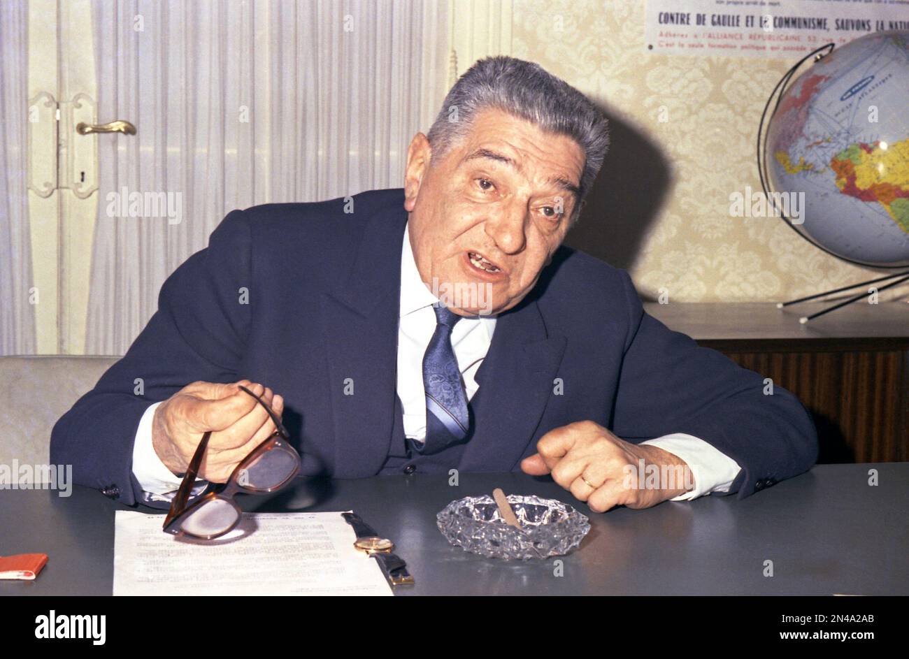 French lawyer and politician Jean Louis Tixier Vignancour shown in 1968