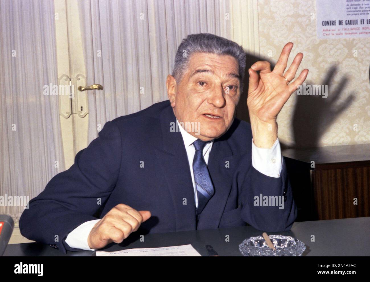 French lawyer and politician Jean Louis Tixier Vignancour shown in 1968.  (AP Photo Stock Photo - Alamy