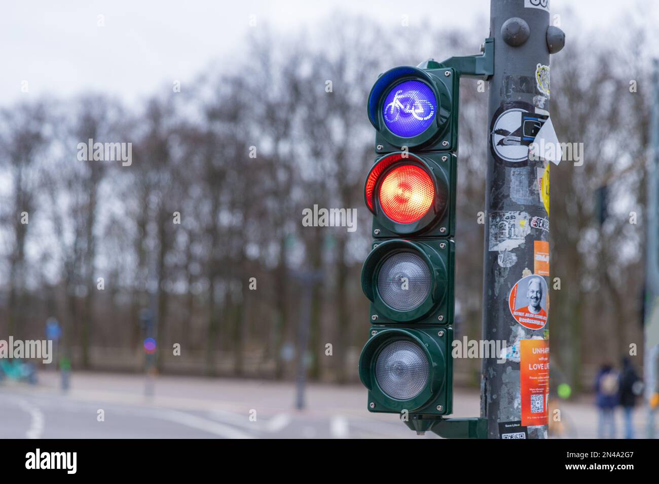 Traffic light for bicycles in Berlin Stock Photo