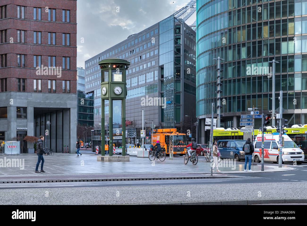 Historic Traffic Light on the Potsdamer Platz in Berlin, Germany ...