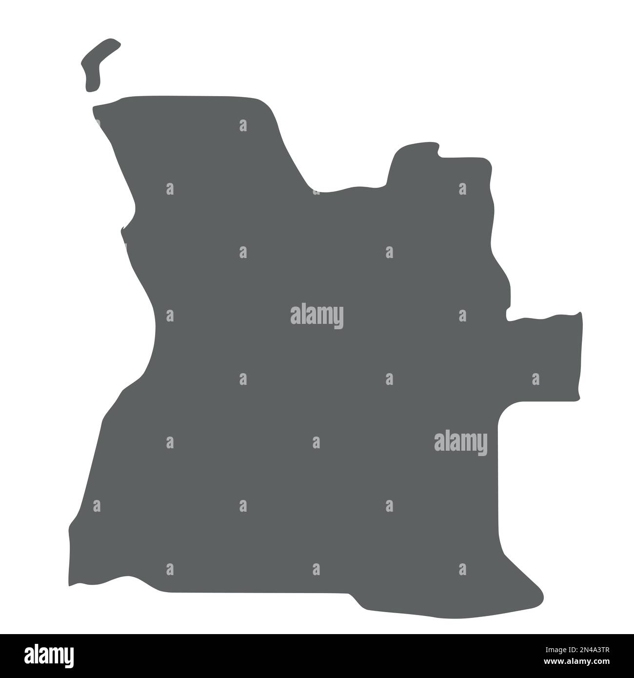 Angola - smooth grey silhouette map of country area. Simple flat vector ...