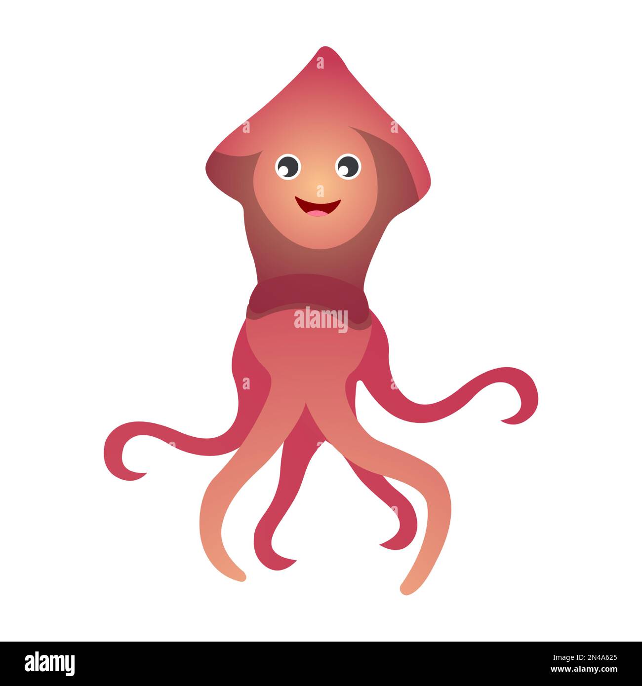Squid cartoon character . Vector . Stock Vector