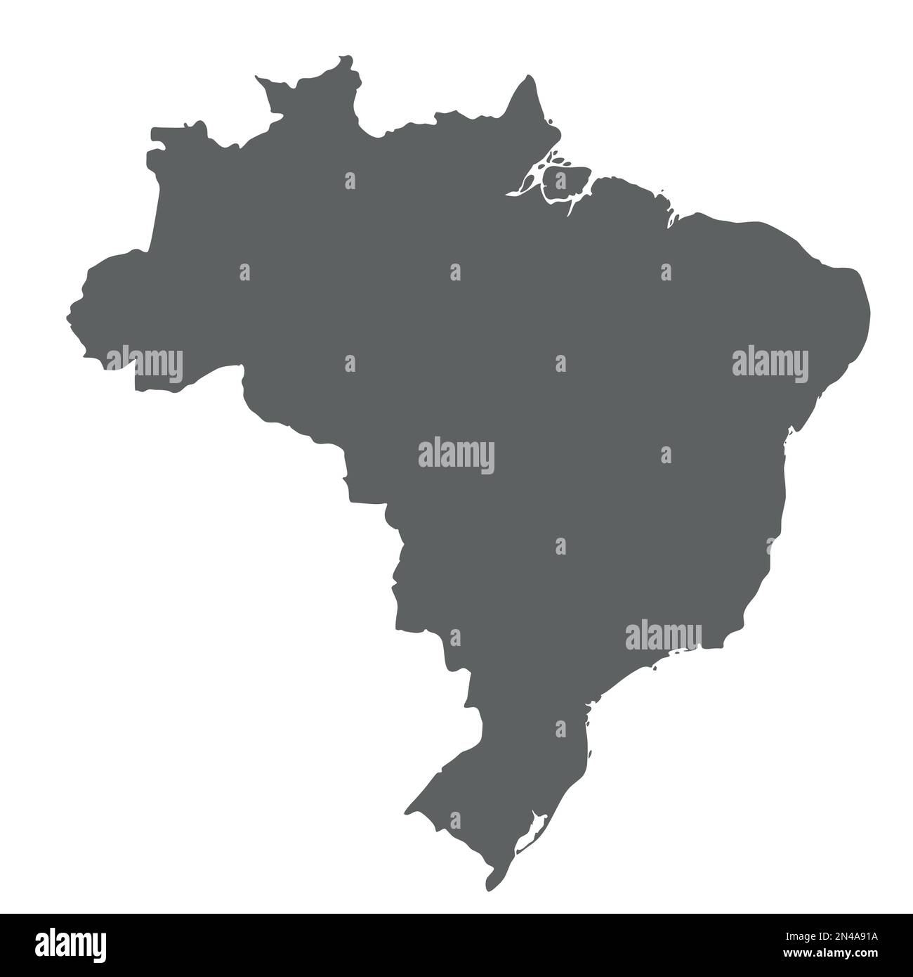 Brazil map outline - smooth simplified country shape map vector Stock  Vector Image & Art - Alamy