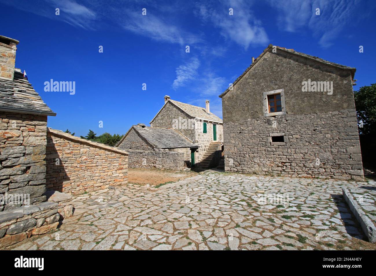 Humac, ghost village, abandoned village on Hvar island, Croatia Stock ...