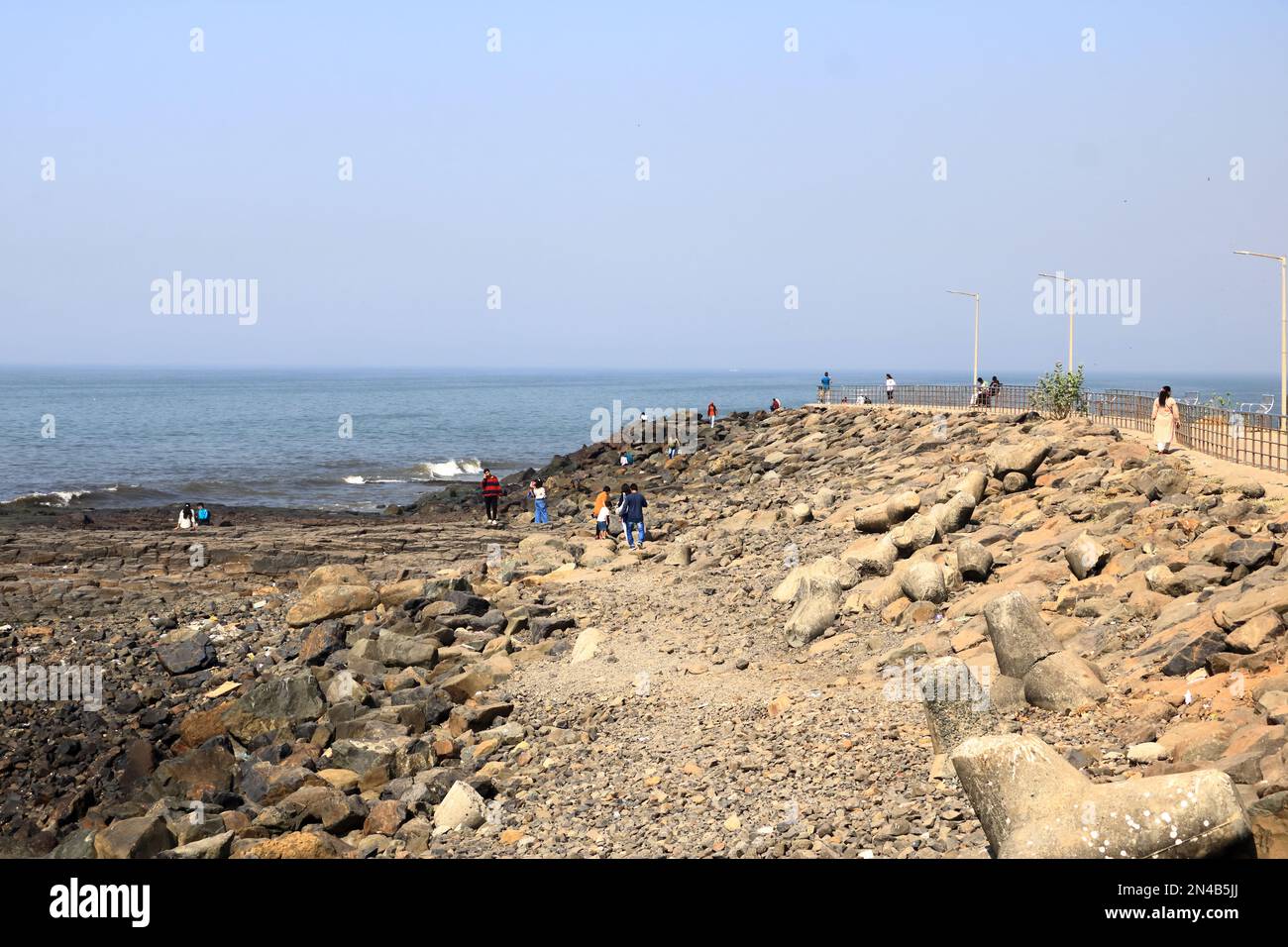 December 20 2022 - Mumbai, Maharashtra in India: People enjoy the area ...