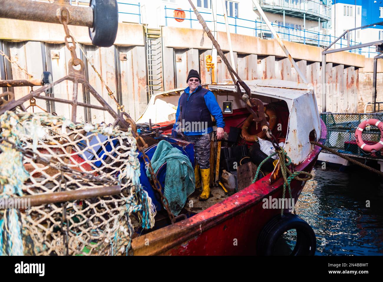 Fishing Trawler moored in Exmouth Marina Stock Photo - Alamy
