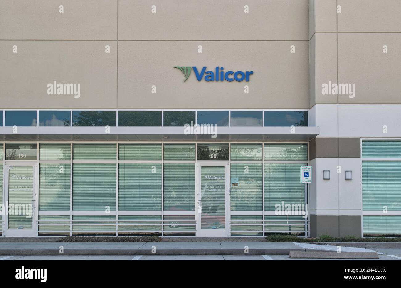 Houston, Texas USA 02-05-2023: Valicor office building exterior in Houston, TX. Sustainable waste management solutions business. Stock Photo