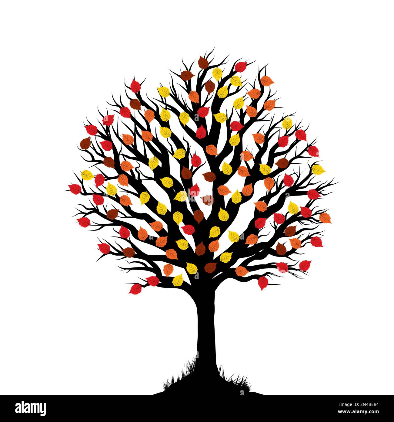 Silhouette Of Tree With Leaves During Fall Stock Vector Image Art Alamy silhouette-of-tree-with-leaves-during-fall-stock-vector-image-art-alamy