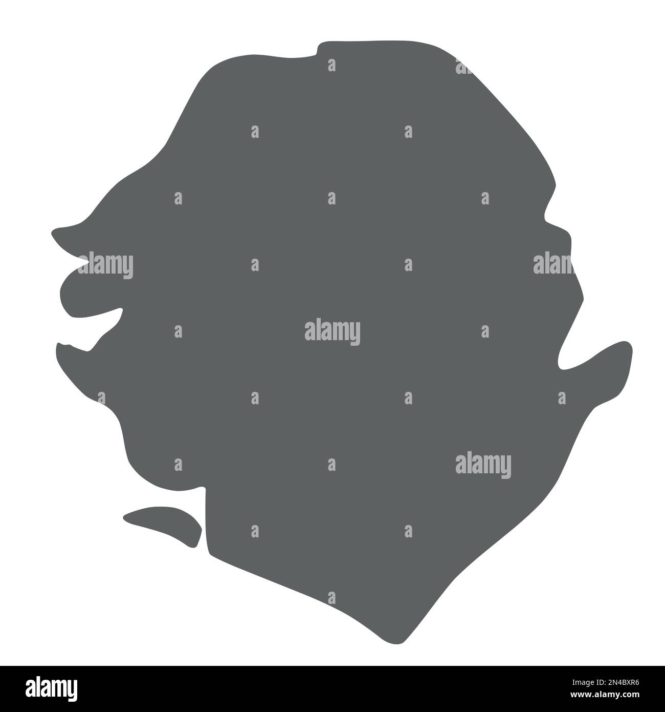 Sierra Leone - solid black silhouette map of country area. Simple flat ...