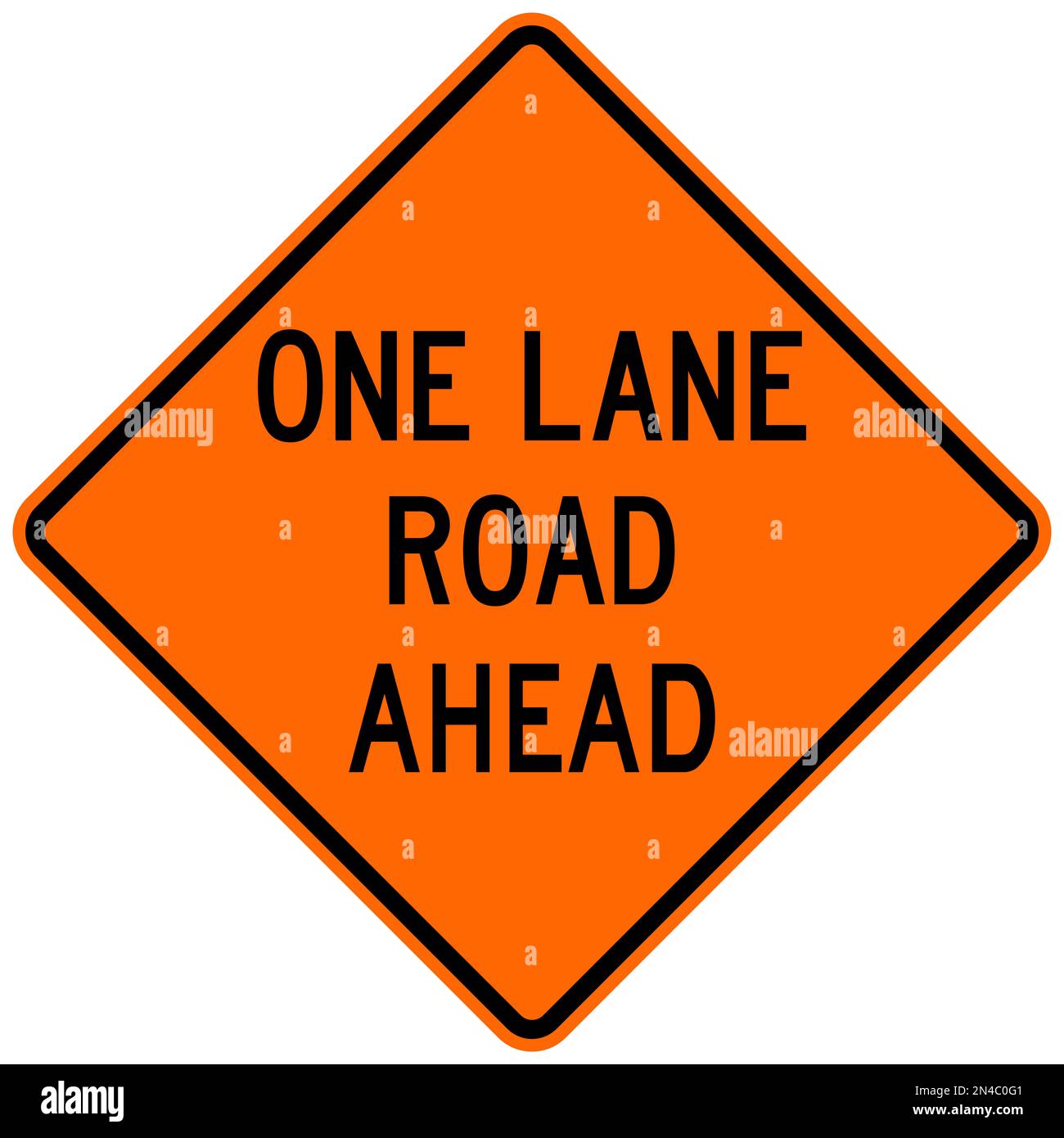 one-lane-road-ahead-warning-sign-stock-photo-alamy