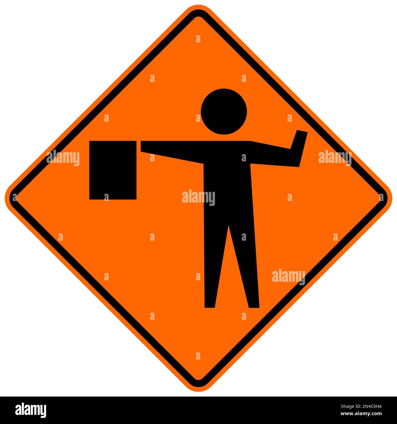 Flagger warning sign Stock Photo Alamy