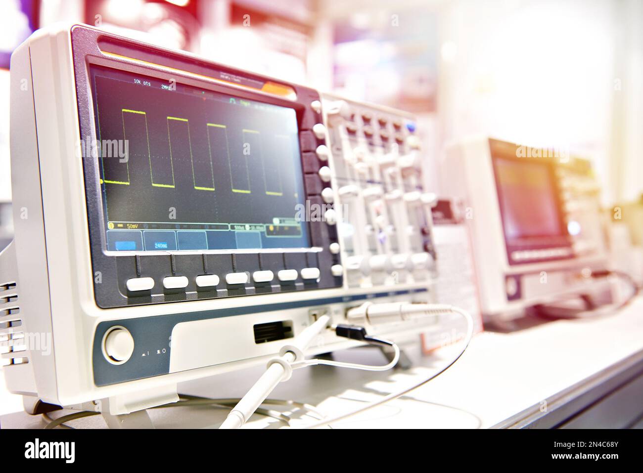 Oscilloscope spectrum analyzer in store exhibition Stock Photo Alamy