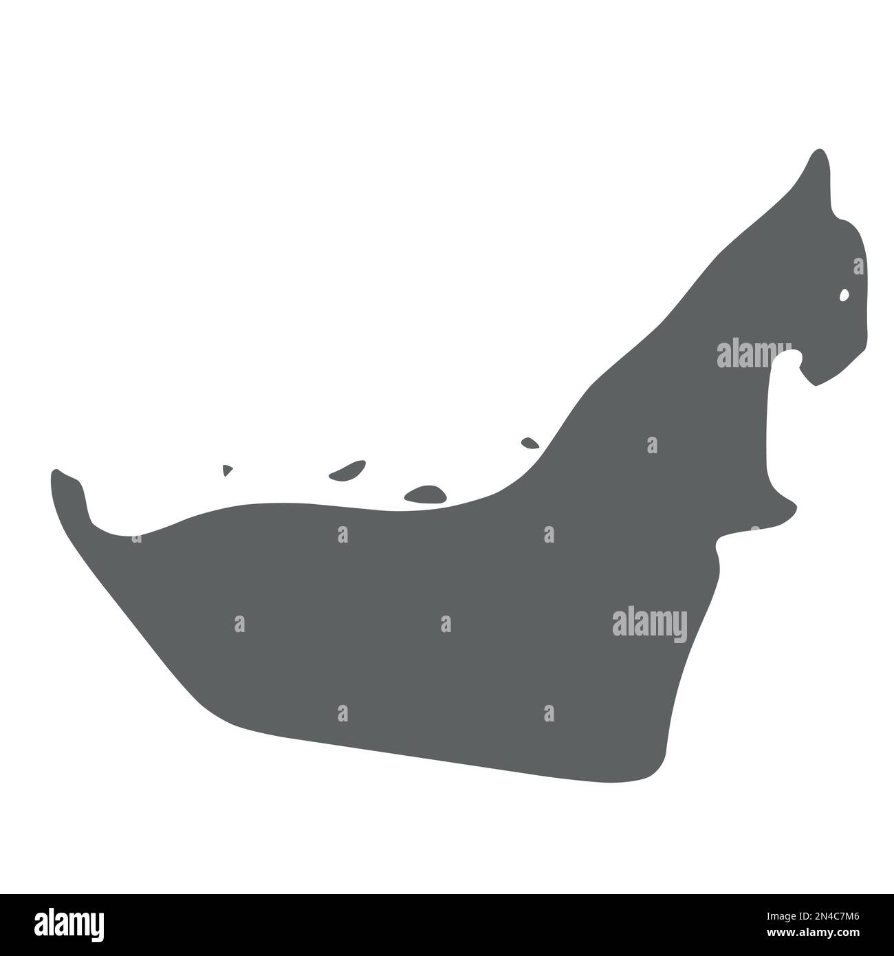 United Arab Emirates, UAE - smooth grey silhouette map of country area. Simple flat vector illustration. Stock Vector