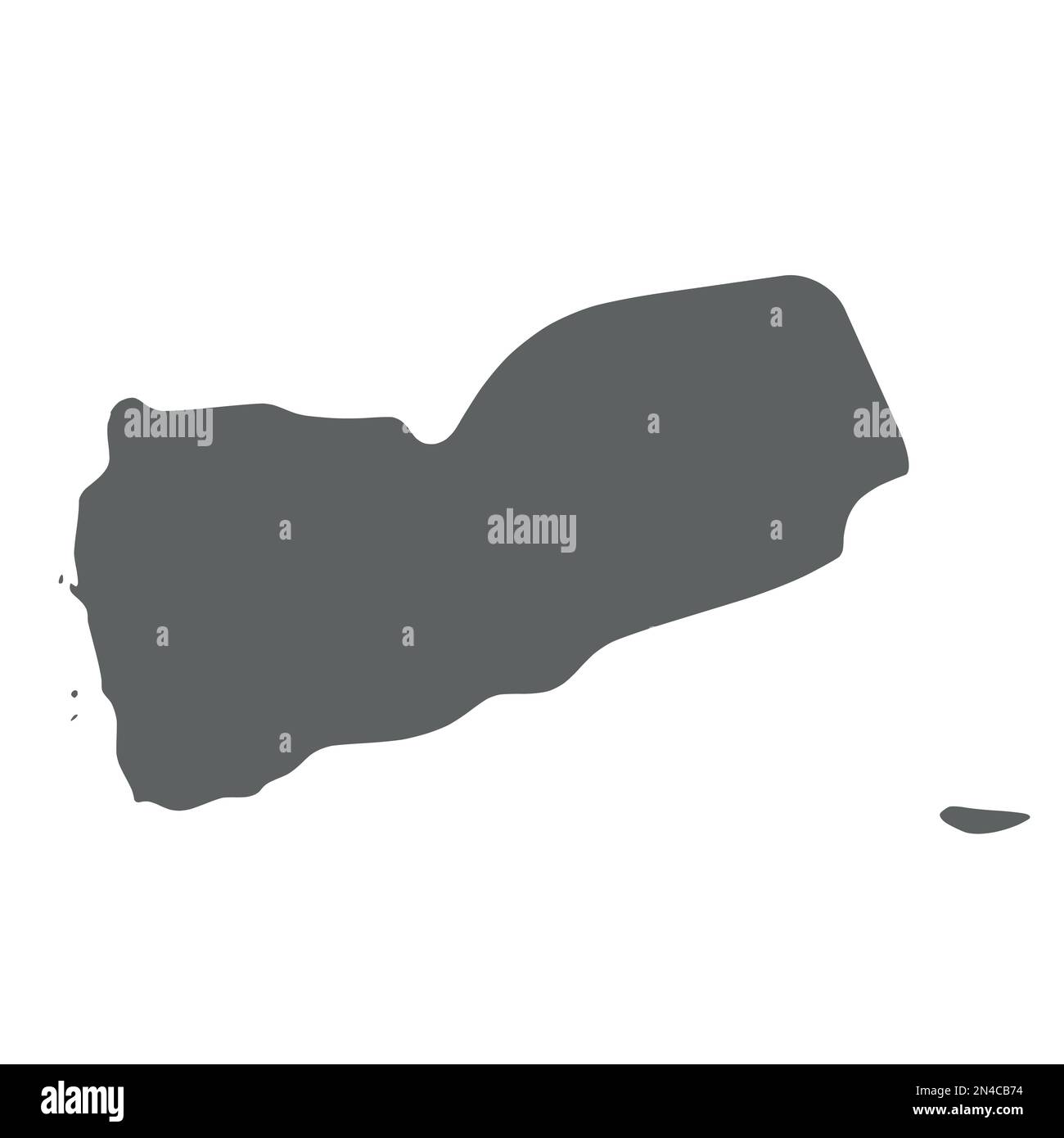 Yemen Smooth Grey Silhouette Map Of Country Area Simple Flat Vector Illustration Stock Vector 