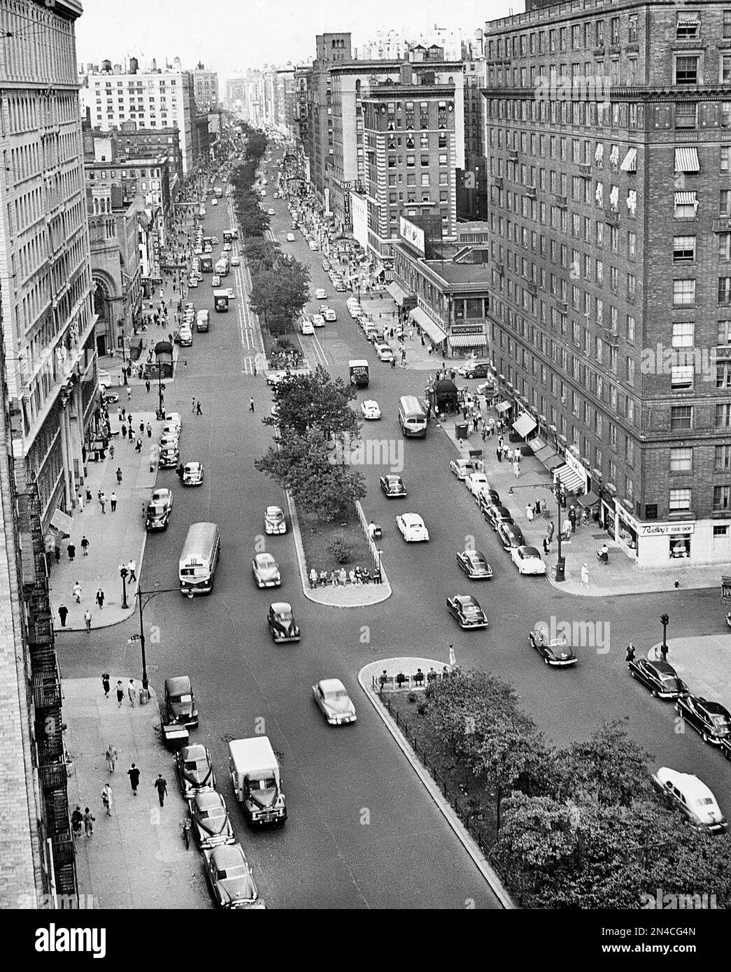 Broadway looking North from 78th Street, New York City, New York, USA, Angelo Rizzuto, Anthony Angel Collection, September 1952 Stock Photo