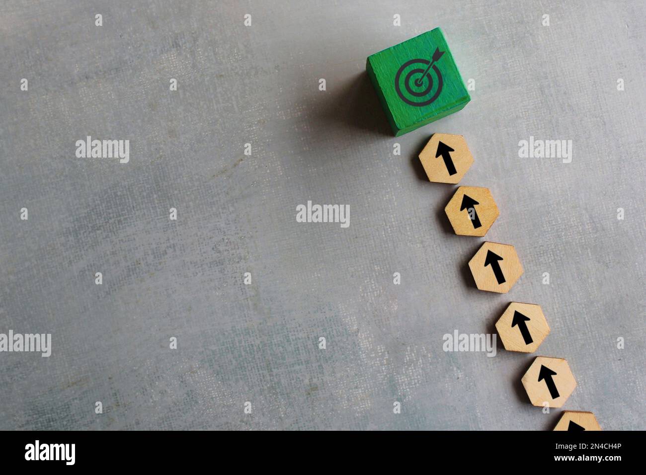 Moving forward, achieve goal, motivation and step by step concept ...