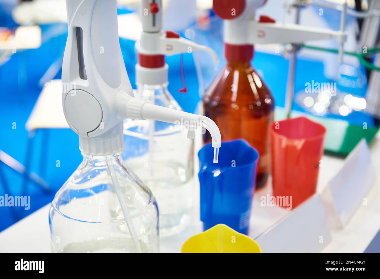 Bottle dispensers for chemical laboratory Stock Photo Alamy