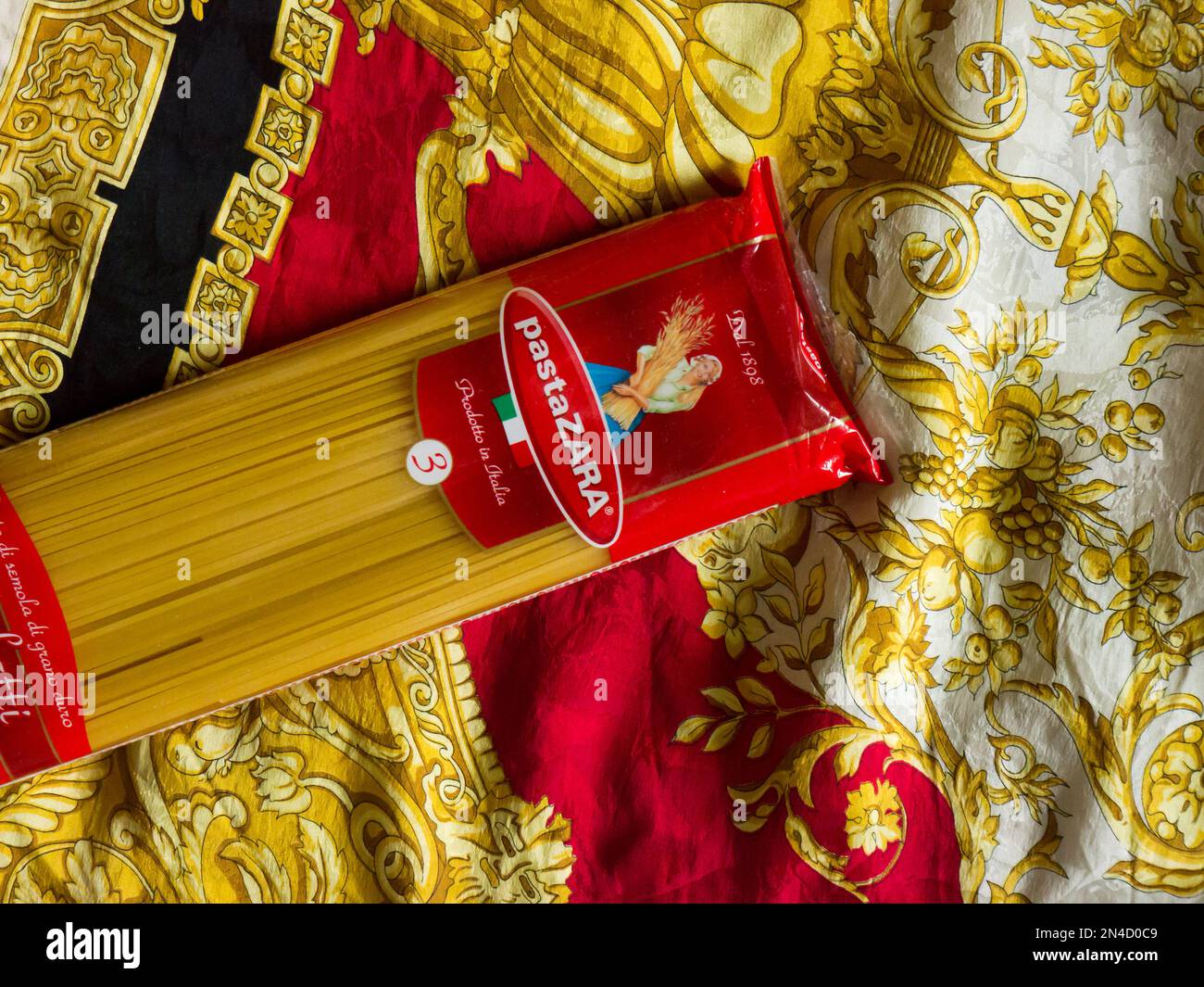 Pasta ZARA, Spaghettini № 3. Stock Photo