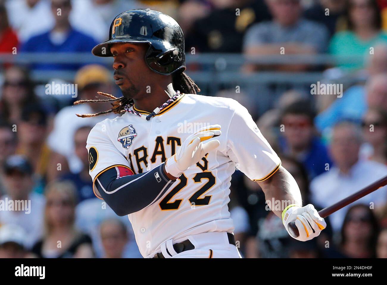Pittsburgh Pirates' Andrew McCutchen (22) bats during a baseball game