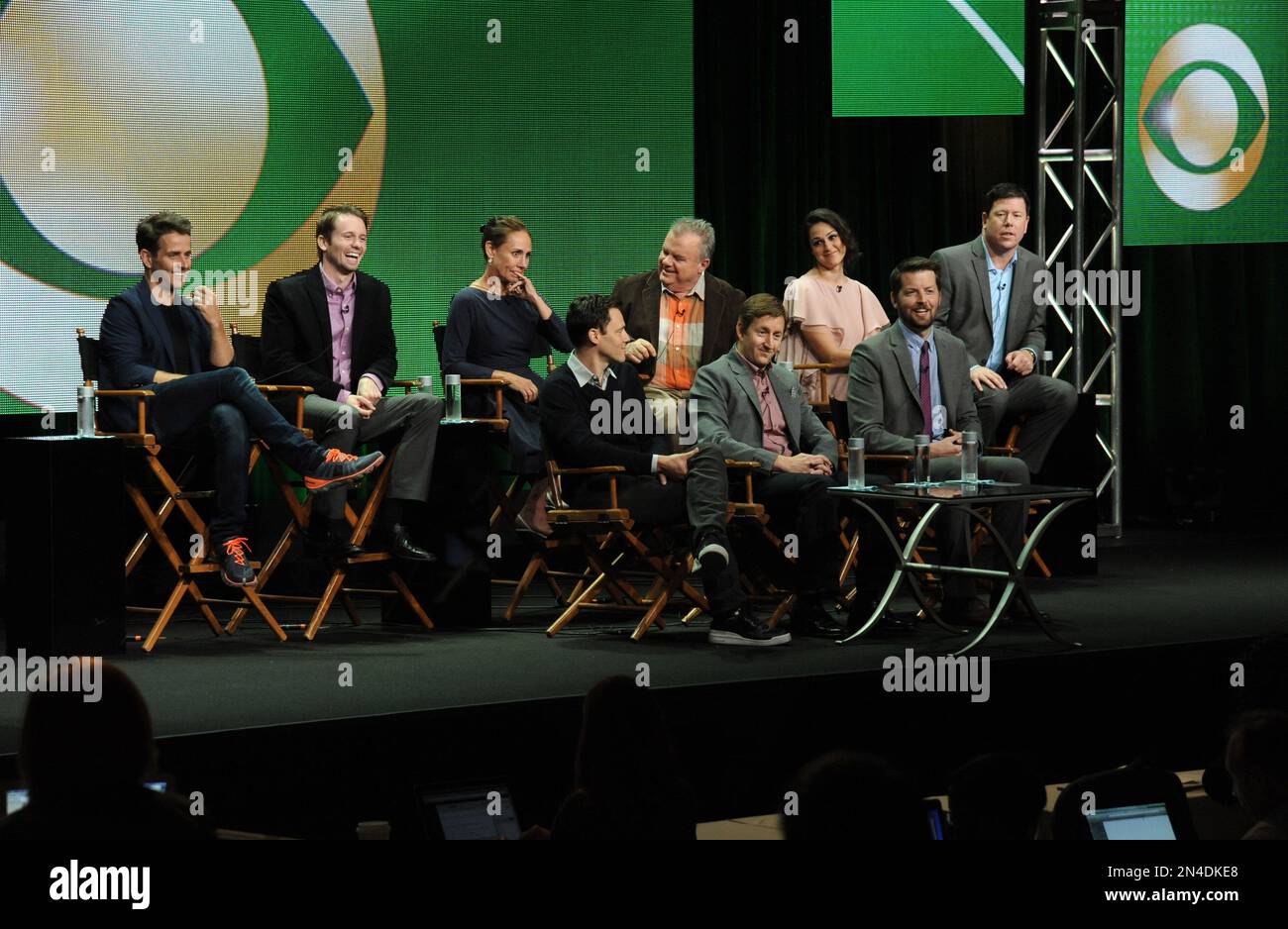From left, Joey McIntyre, Tyler Ritter, Laurie Metcalf, Will Gluck