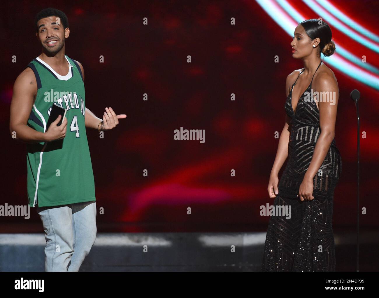 Skylar Diggins and Drake, left, at the ESPY Awards at the Nokia Theatre ...