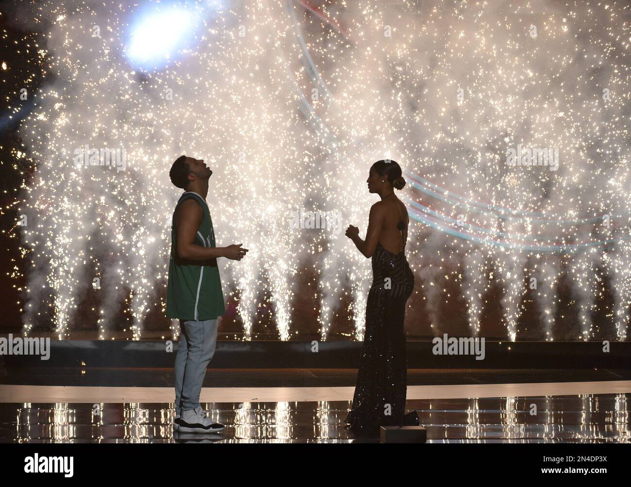 Skylar Diggins and Drake, left, at the ESPY Awards at the Nokia Theatre ...