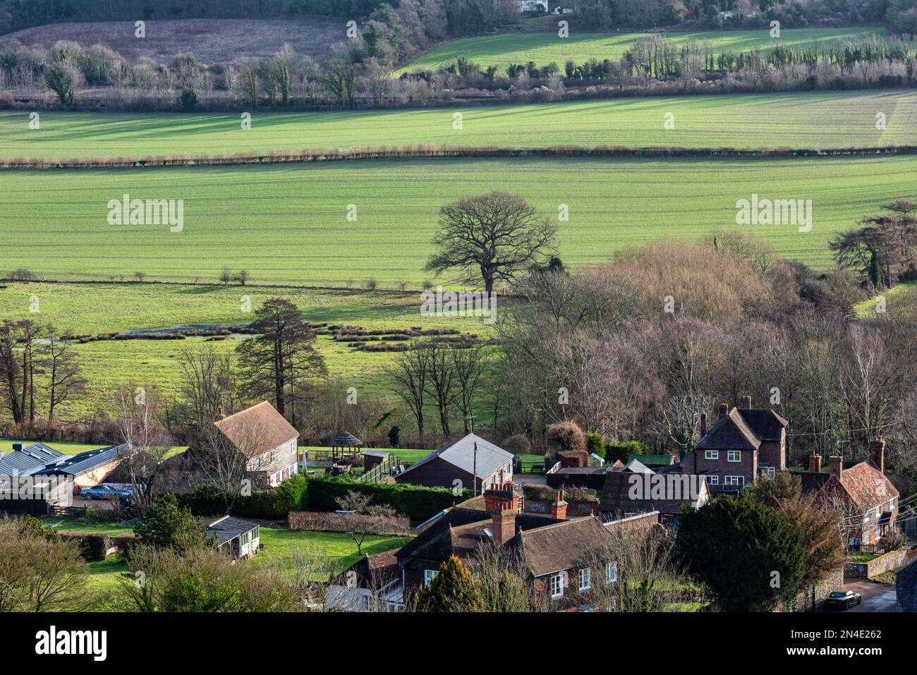 View of Shoreham and the Darent Valley in Kent, England Stock Photo