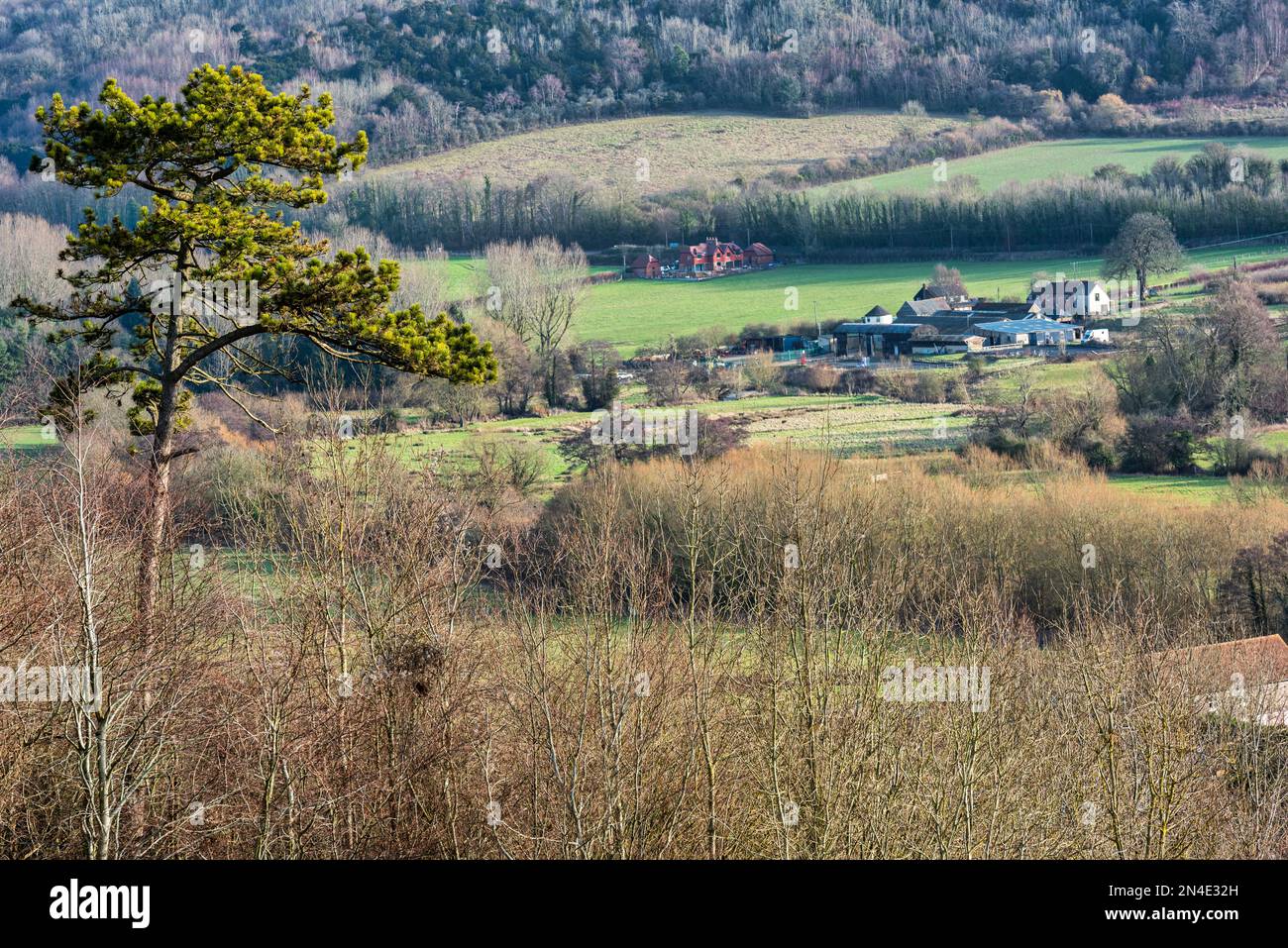 View of Shoreham and the Darent Valley in Kent, England Stock Photo