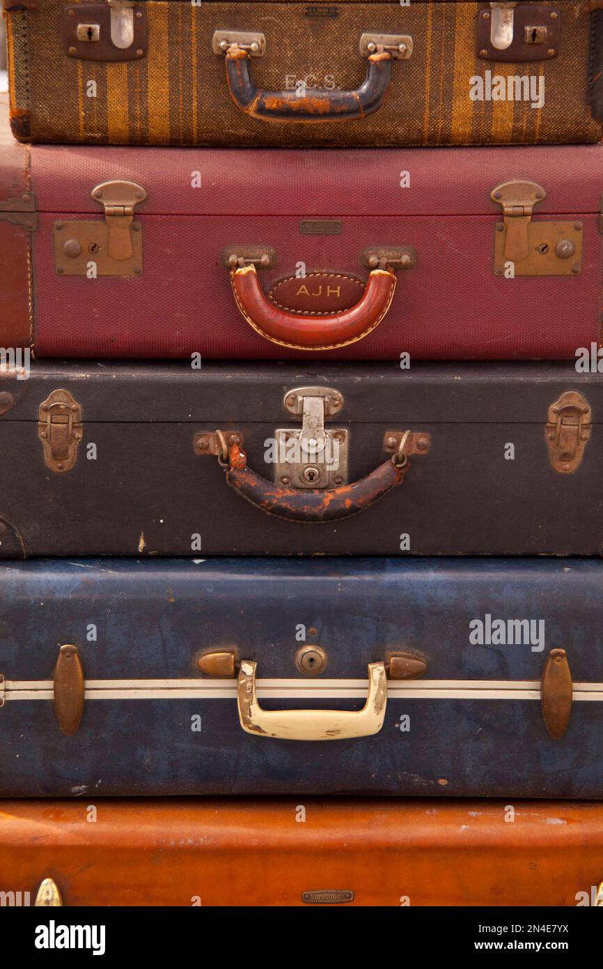 Stack Of Vintage Suitcases Stock Photo Alamy