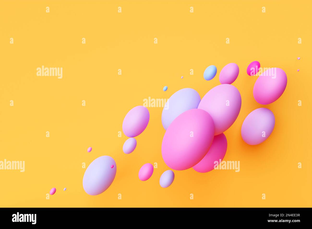 3d illustration of a colorful sphere on a yellow background. Digital ...