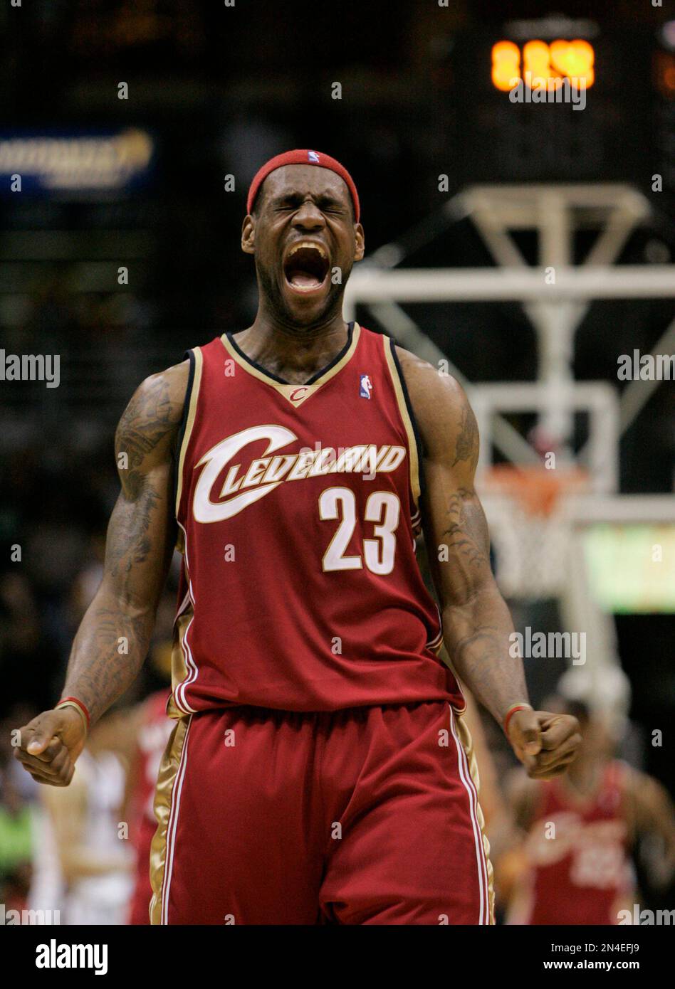 Lebron James of the Cleveland Cavaliers leaving the McDonald's on Place  Clichy in Paris, France on September 2nd, 2009 and inaugurating a  playground with 9th District's Mayor Jacques Bravo. Photo by ABACAPRESS.COM