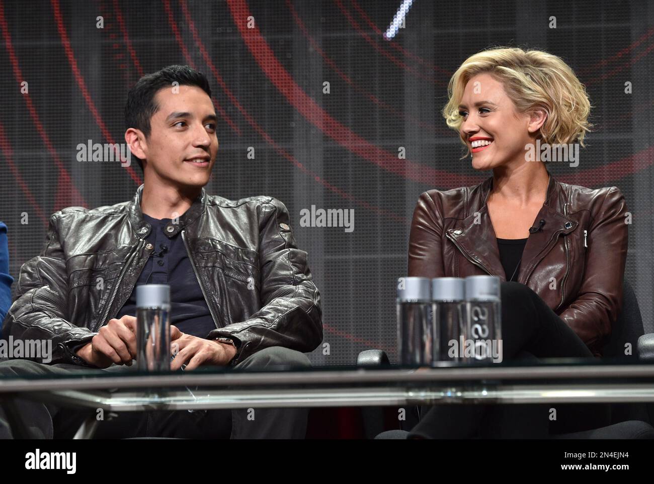 Actors Gabriel Luna and Nicky Whelan appear on the "Matador" panel at