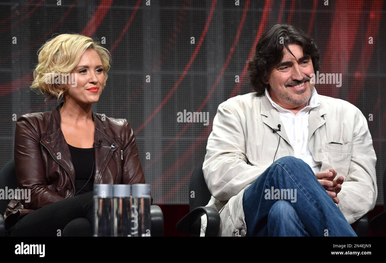 Actors Nicky Whelan and Alfred Molina appear on the "Matador" panel at