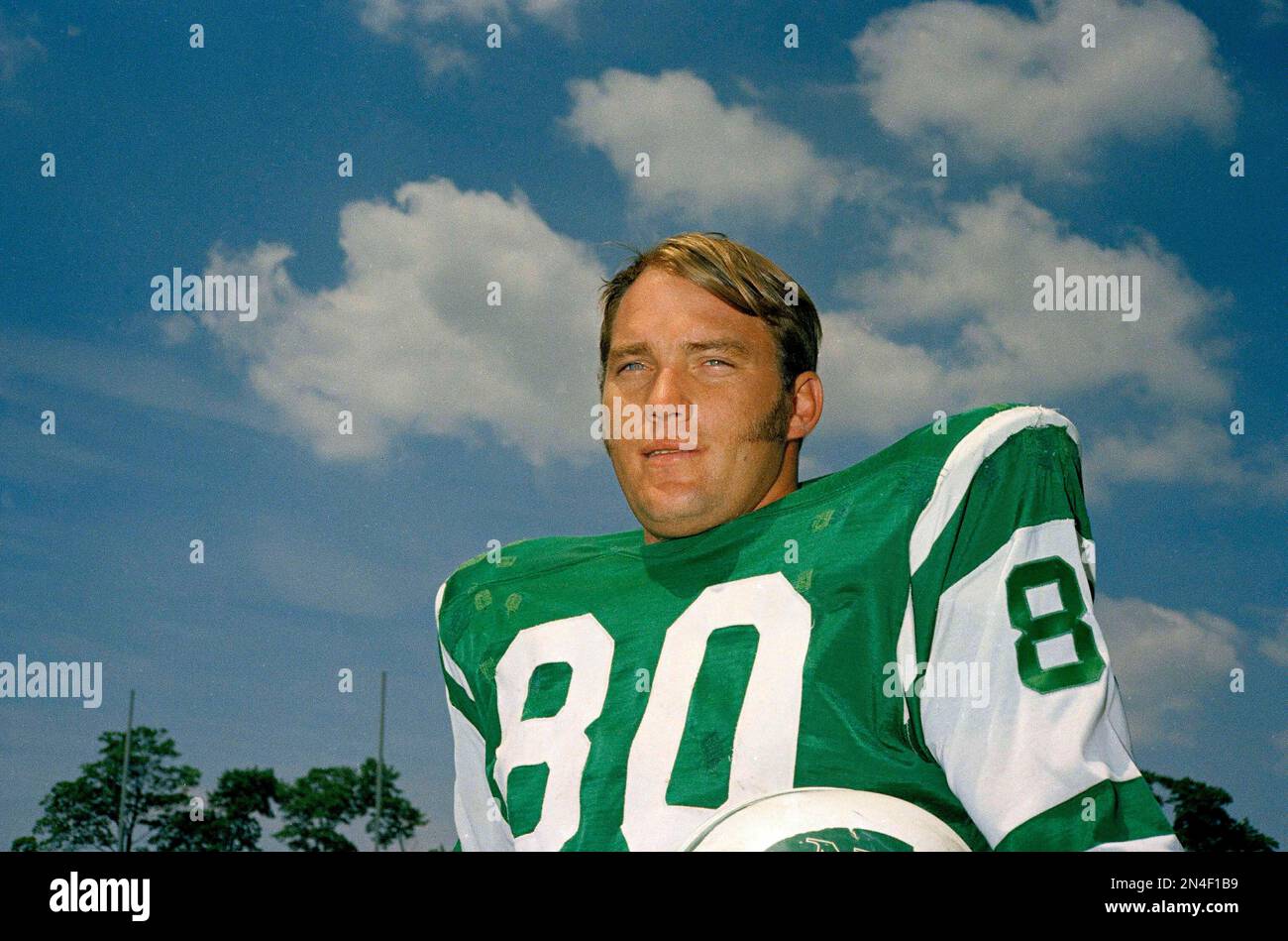 John Elliott, defensive tackle for the New York Jets, is shown in this 1969  photo. Excat date and location are unknown. (AP Photo Stock Photo - Alamy