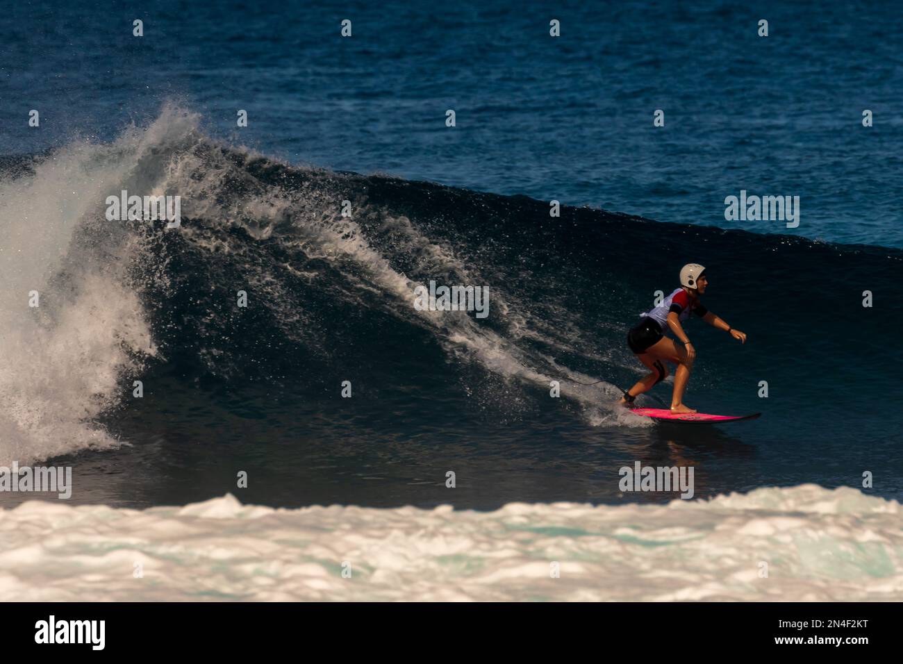 Surfer Alyssa Spencer (USA) competes in the World Surf League's