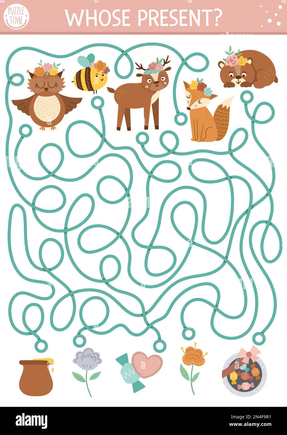 Mothers day maze for children. Holiday preschool printable educational ...