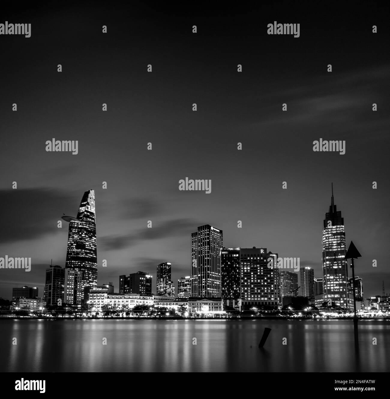 The illuminated buildings Black and White Stock Photos & Images - Alamy