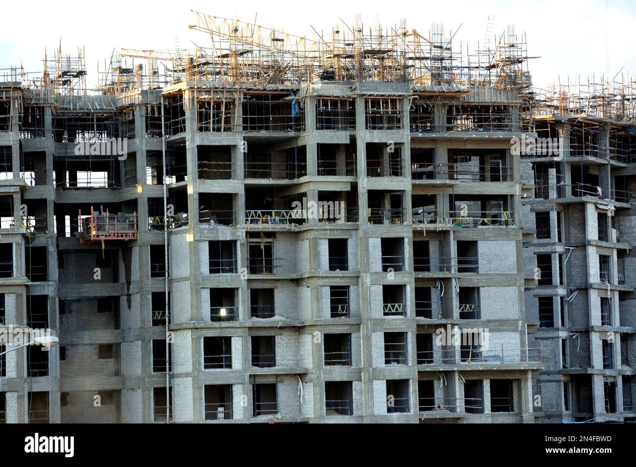 Giza, Egypt, February 4 2023 A construction site of new high rise in