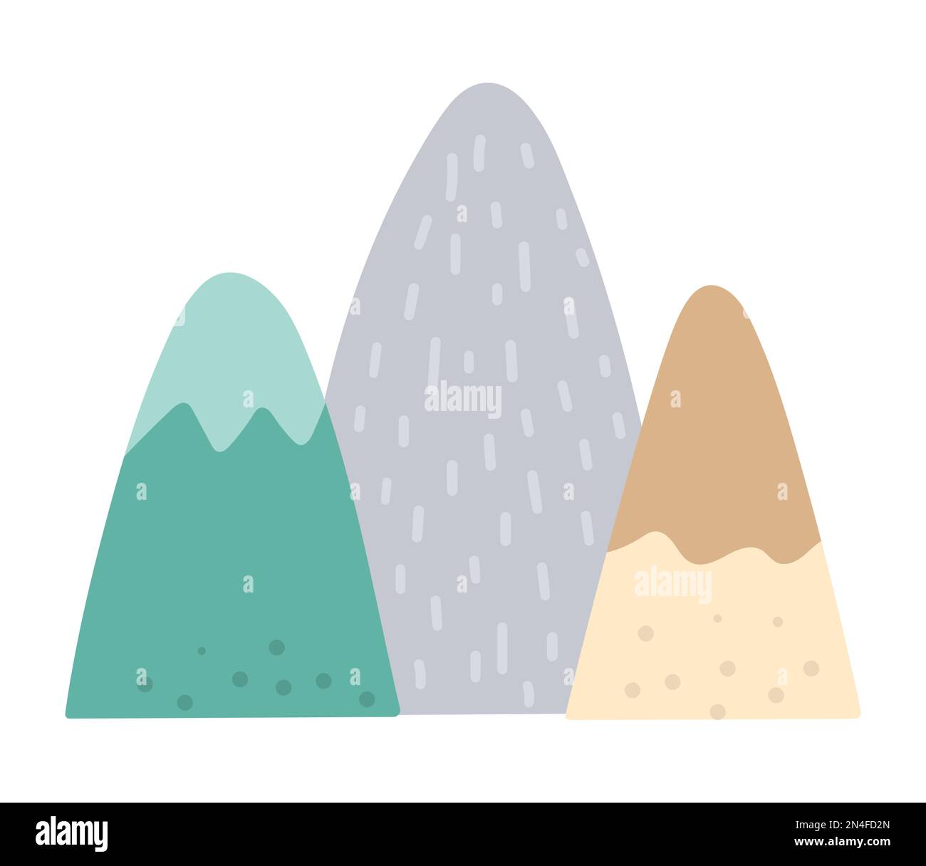 Vector bohemian style mountains. Rocks icon isolated on white ...
