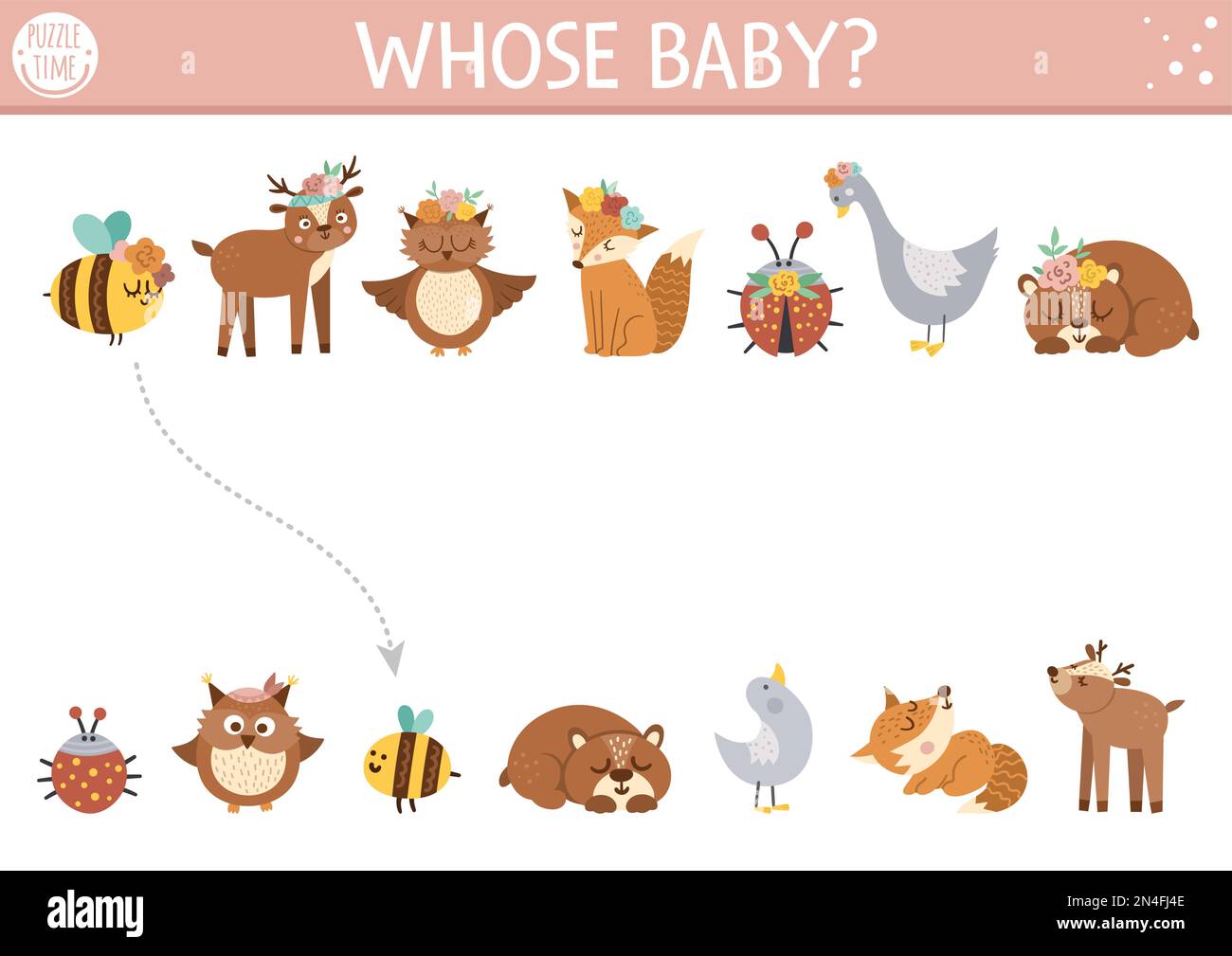 Mothers day matching activity for children with moms and children. Fun  puzzle with cute mother animals and their babies. Holiday educational game.  Pri Stock Vector Image & Art - Alamy